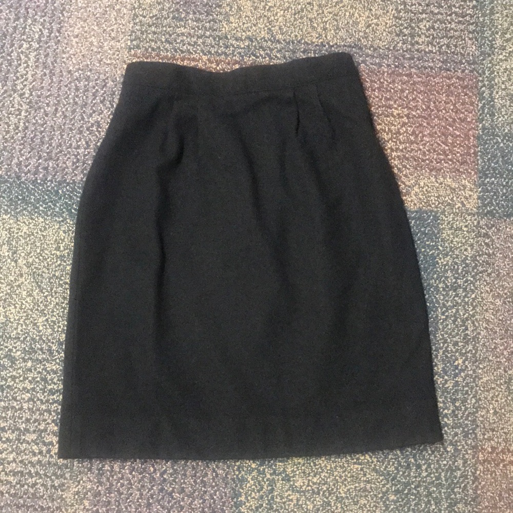 Black Wool Lined Skirt - Size 10